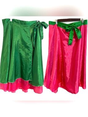 Reversible Convertible Midi Wrap Skirt Sarong Sari Halter Dress Gypsy Boho EUC